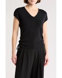 Adrianna Papell - V-Neck Cap Sleeve Side Tie Top - Lyst