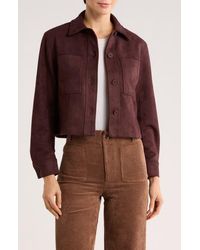Tahari - Crop Faux Suede Jacket - Lyst