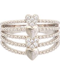 Juvell - Pavé Cubic Zirconia Heart Multiband Ring - Lyst