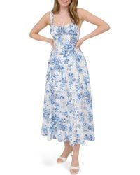 Blu Pepper - Floral Bustier Midi Dress - Lyst