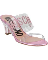 Moschino - Logo Clear Strap Sandal - Lyst