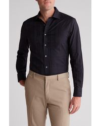 Bugatchi - Shaped Fit Tonal Plaid Cotton Button-up Shirt - Lyst