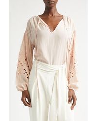 Ramy Brook - Zenaida Floral Cutout Woven Shirt - Lyst