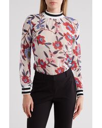 French Connection - Eloise Floral Long Sleeve Chiffon Top - Lyst