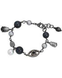 Kurt Geiger - Mixed Faux Pearl & Crystal Charm Bracelet - Lyst