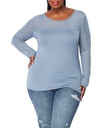 BLUEGREY - Mixed Media Long Sleeve Top - Lyst