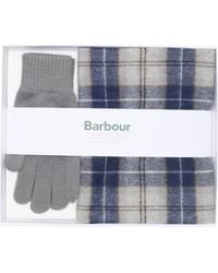 Barbour - Tartan Wool Scarf & Gloves Set - Lyst