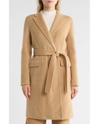 Theory - Chevron Belted Wool Coat - Lyst