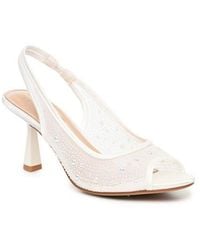 Nicole Miller - Peeps Crystal Peep Toe Slingback Pump - Lyst
