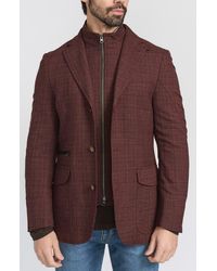 Flynt - Plaid Stretch Wool Hybrid Sport Coat With Removable Bib - Lyst