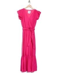 Sam Edelman - Flutter Cap Sleeve Maxi Dress - Lyst