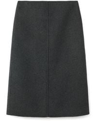 Mango - Selection Wool Blend Midi Skirt - Lyst