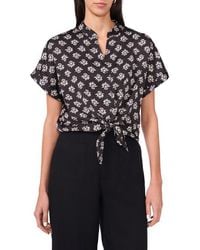 Halogen® - Textured Tie Front Shirt - Lyst