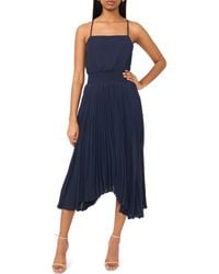 Halogen® - Pleated Sharkbite Hem Midi Dress - Lyst