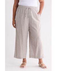 Max Studio - Drawstring Waist Crop Wide Leg Pants - Lyst