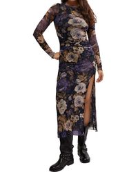 Free People - Gianni Long Sleeve Stretch Mesh Body-Con Dress - Lyst