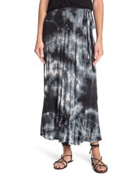 Go Couture Faux Wrap Midi Skirt In Black Tie Dye At Nordstrom Rack