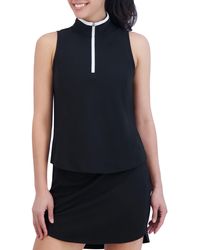 SAGE Collective - Essential Piqué Collared Sleeveless Top - Lyst