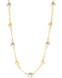 Sterling Forever - Imitation Pearl Heart Station Face Mask & Glasses Chain - Lyst