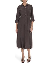 Tommy Hilfiger - Roll Tab Sleeve Midi Dress - Lyst