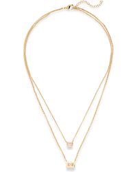 Nordstrom - Baguette Cubic Zirconia Layered Necklace - Lyst