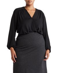 Tahari - Wrap Patterned Blouse - Lyst