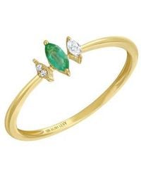 Bony Levy - El Mar 18K Diamond & Emerald Stacking Ring - Lyst