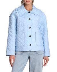Bagatelle - Ruffled Collar Diamond Quilted Jacket - Lyst