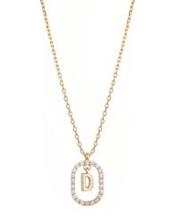 Adornia - Floating Letter Initial Cubic Zirconia Pendant Necklace - Lyst