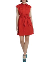DONNA MORGAN FOR MAGGY - Tie Waist Utility Shirtdress - Lyst