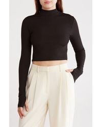 Alice + Olivia - Delaina Mock Neck Crop Zip Knit Top - Lyst