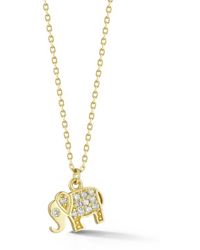 Ember Fine Jewelry - 14K Pavé Diamond Elephant Pendant Necklace - Lyst