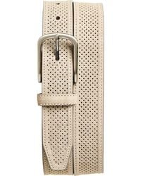 Johnston & Murphy - Perforated Suede Belt - Lyst