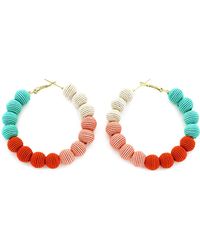 Panacea - Colorblock Ball Hoop Earrings - Lyst