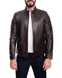 VELLAPAIS - Leola Diamond Quilted Leather Jacket - Lyst