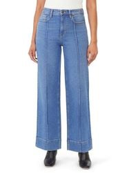 Kensie - High Waist Pintuck Wide Leg Jeans - Lyst