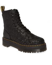 dr martens molly black glitter chunky flatform boots