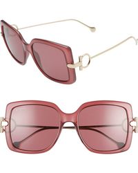 Ferragamo - Square Acetate Sunglasses - Lyst