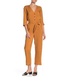 mustard utility jumpsuit