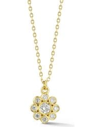 Ember Fine Jewelry - 14K Diamond Flower Pendant Necklace - Lyst