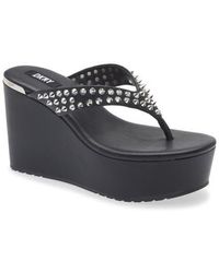 DKNY - Tina Studded Platform Flip Flop - Lyst