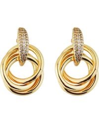 Panacea - Intertwined Ring Pavé Drop Earrings - Lyst
