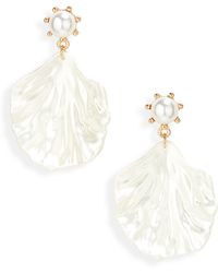 Tasha - Imitation Pearl Resin Drop Earrings - Lyst