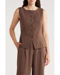 Gemma  Jane - Hammered Button-Up Vest - Lyst