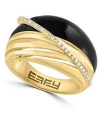 Effy - Onyx & Diamond Ring - Lyst