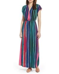 halogen v neck maxi dress