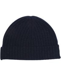 360cashmere Kleo Ribbed Cashmere Beanie In Blue Depths At Nordstrom Rack