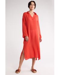 Nordstrom Rack - Long Sleeve Cover-Up Dress - Lyst