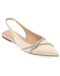 Journee Collection - Rebbel Pavé Crystal Knot Slingback Flat - Lyst