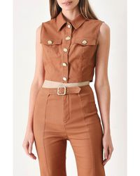 FREEMARKET - Cropped Button-Up Shirt - Lyst